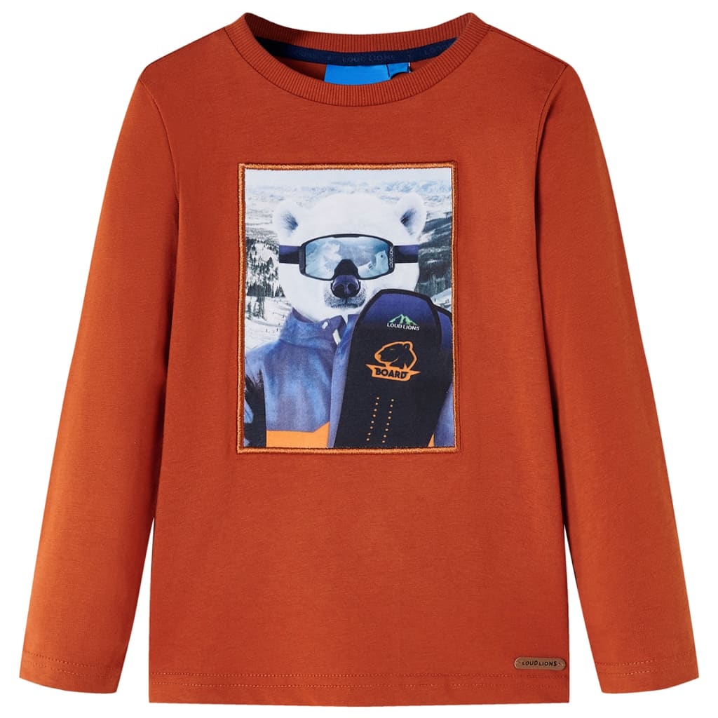 VidaXL Kindershirt mit langen Ärmeln 140 hellrostfarben
