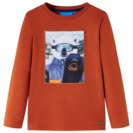 VidaXL Kindershirt mit langen Ärmeln 140 hellrostfarben