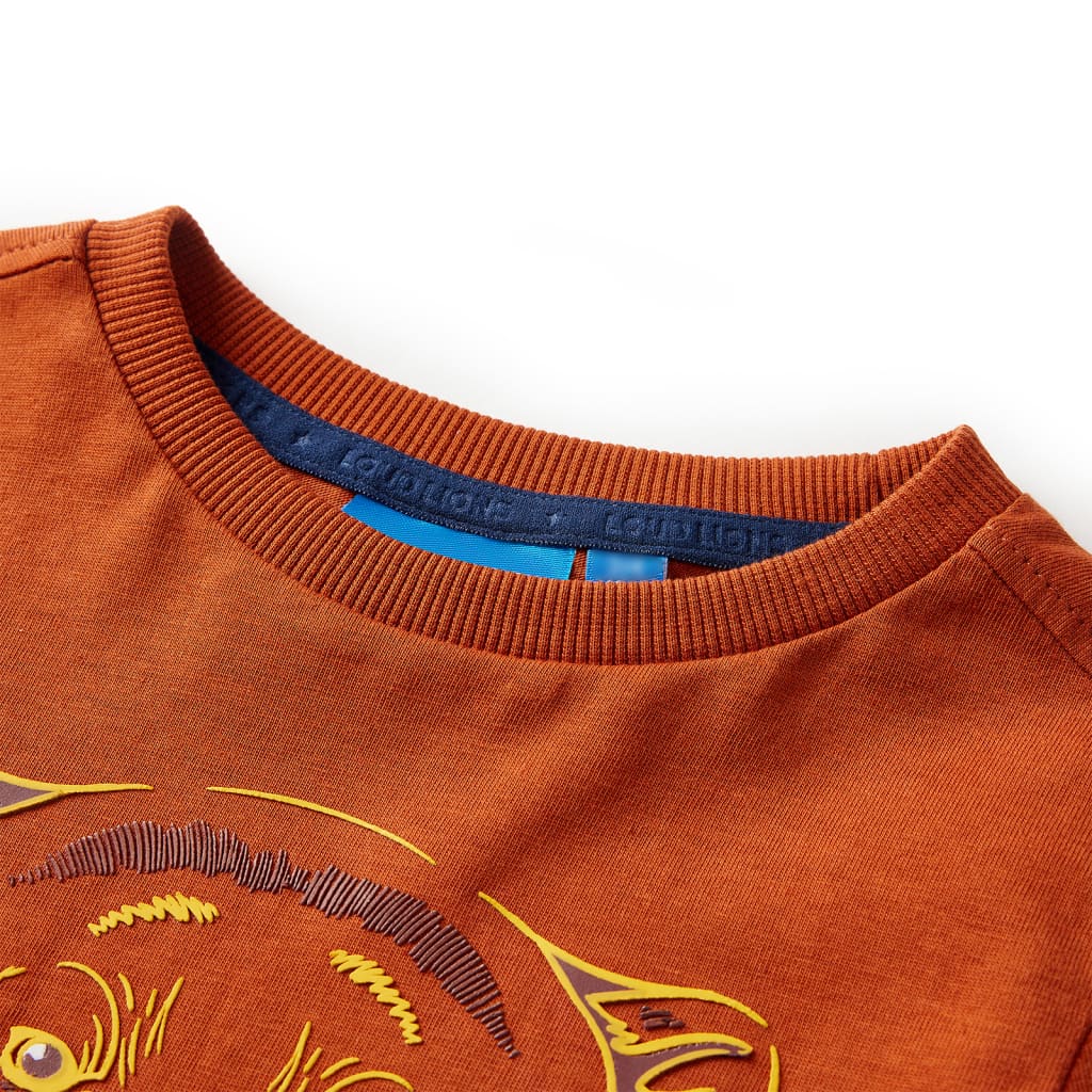 VidaXL Kindershirt mit langen Ärmeln 128 hellrostfarben