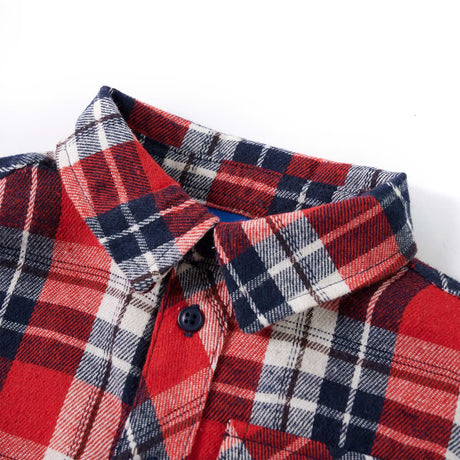VidaXL Kinderhemd kariert 104 Rot und Marineblau