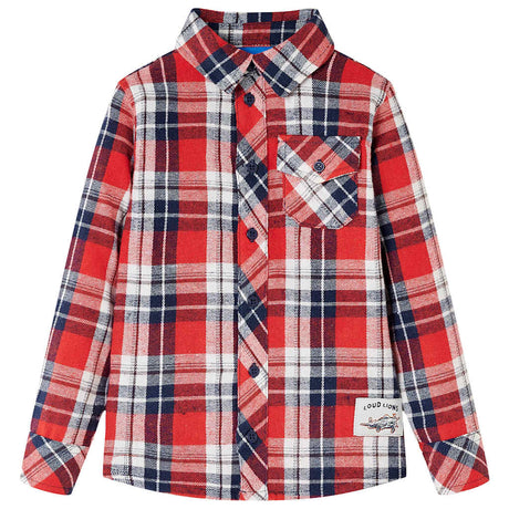 VidaXL Kinderhemd kariert 116 Rot und Marineblau