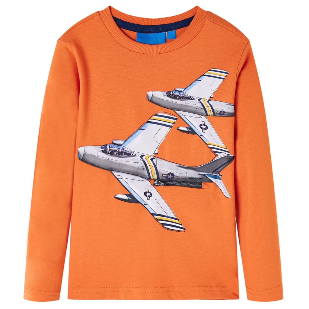 VidaXL Kindershirt mit langen Ärmeln 92 Dunkelorange