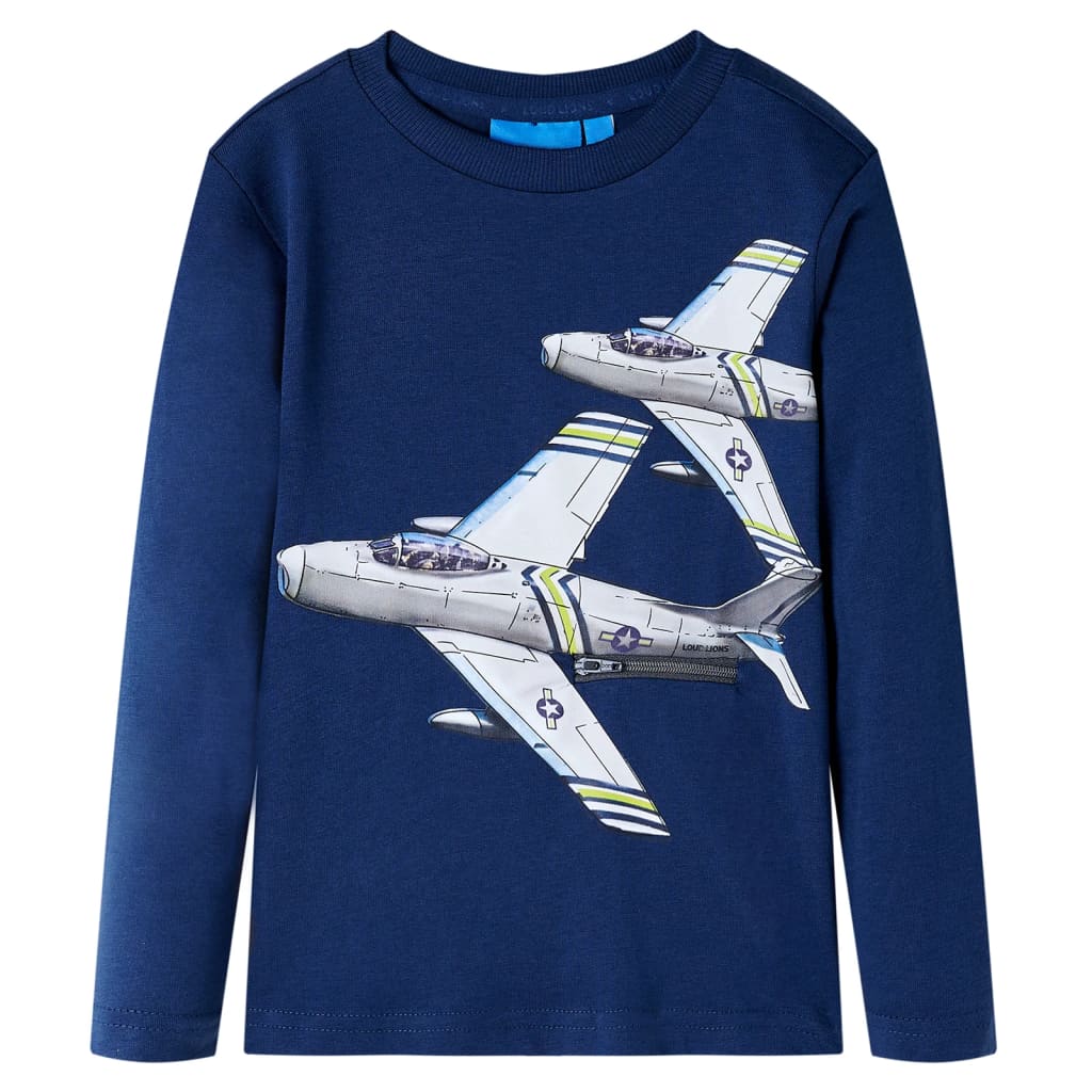 VidaXL Kindershirt mit langen Ärmeln 104 Marineblau