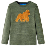 VidaXL Kindershirt mit langen Ärmeln 116 Khaki gemischt