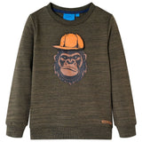 VidaXL Kinderpullover 92 dunkles Khaki gemischt