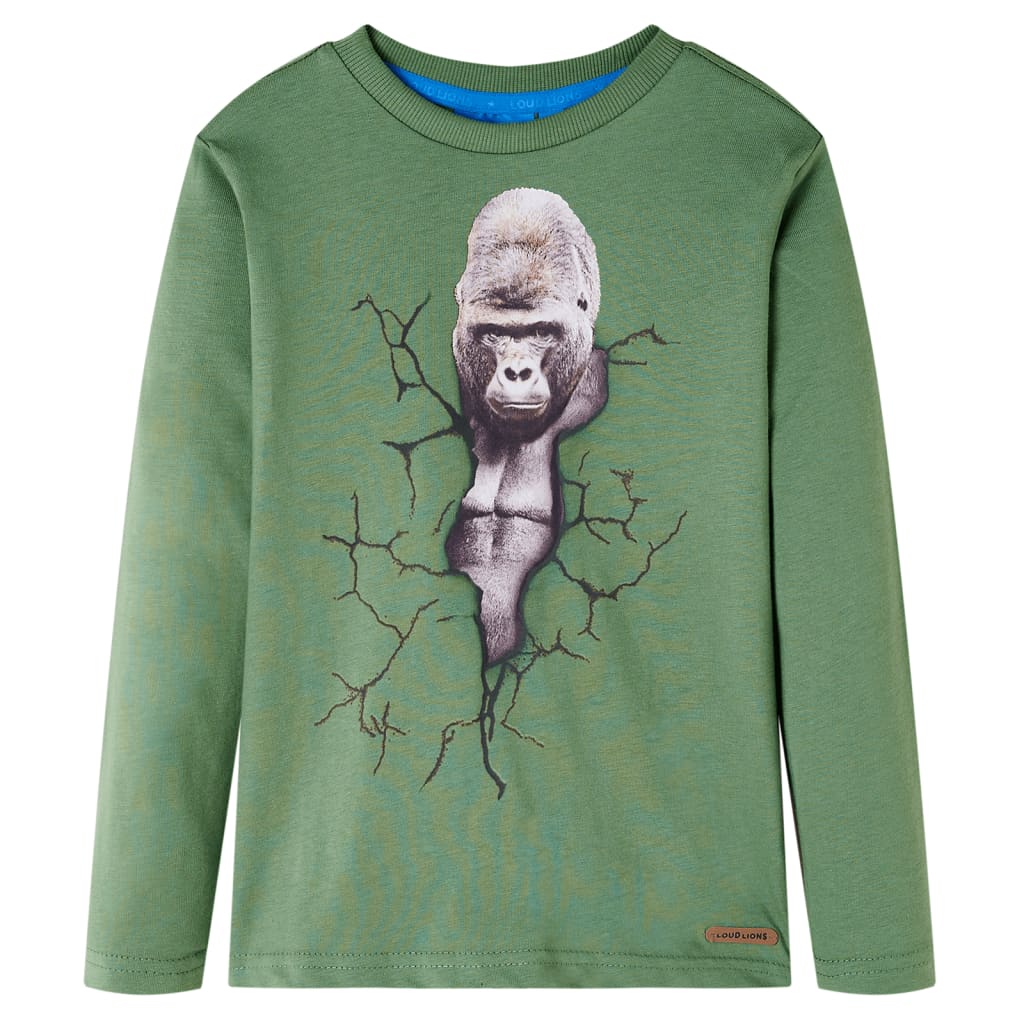 VidaXL Kindershirt mit langen Ärmeln 92 helles Khaki