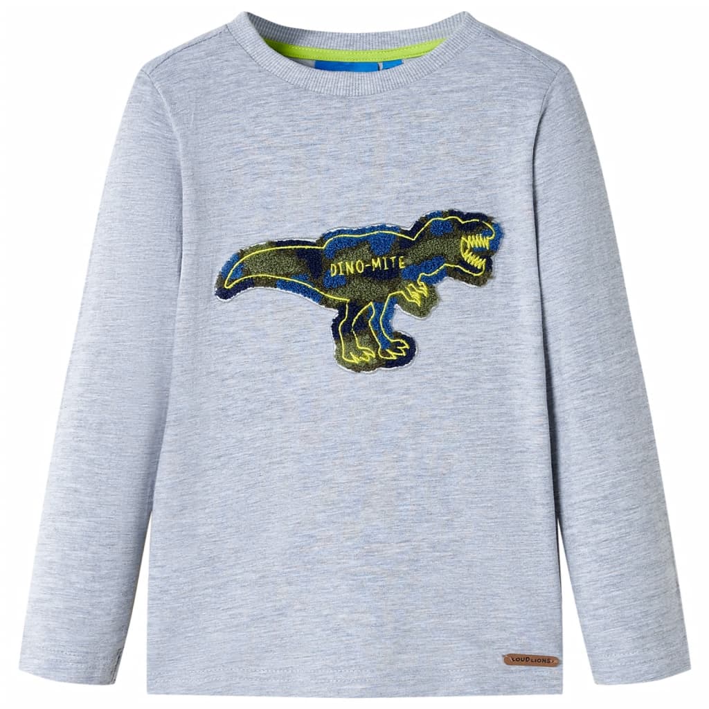 VidaXL Kindershirt mit langen Ärmeln 140 Graumelange