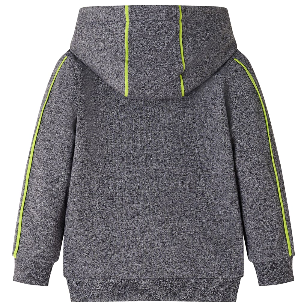 VidaXL Kinderstrickjacke mit Kapuze und Reißverschluss 92 grau gemischt