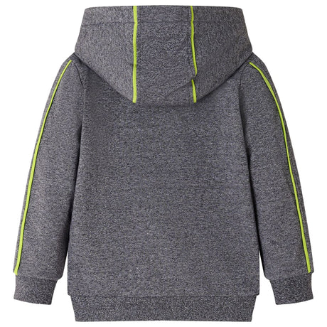 VidaXL Kinderstrickjacke mit Kapuze und Reißverschluss 92 grau gemischt