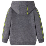 VidaXL Kinderstrickjacke mit Kapuze und Reißverschluss 104 grau gemischt