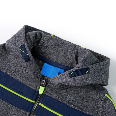 VidaXL Kinderstrickjacke mit Kapuze und Reißverschluss 104 grau gemischt