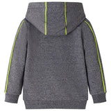 VidaXL Kinderstrickjacke mit Kapuze und Reißverschluss 116 grau gemischt