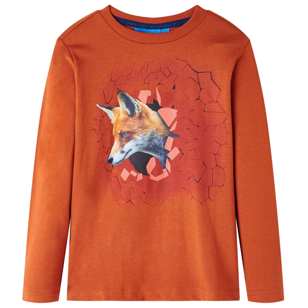 VidaXL Kindershirt mit langen Ärmeln 92 hellrostfarben