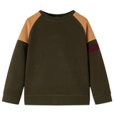 VidaXL Kinderpullover 140 Dunkelkhaki und Kamel