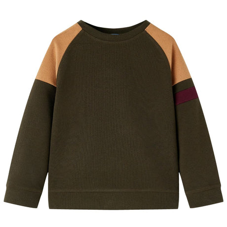 Vidaxl Kinderpullover 140 dunkles Khaki und Kamel