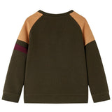 VidaXL Kinderpullover 140 Dunkelkhaki und Kamel