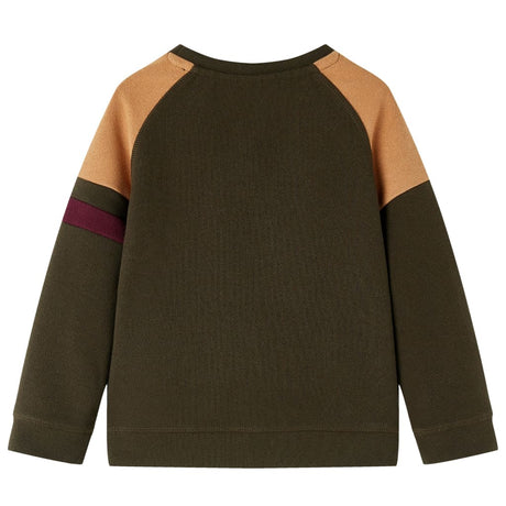 VidaXL Kinderpullover 140 Dunkelkhaki und Kamel