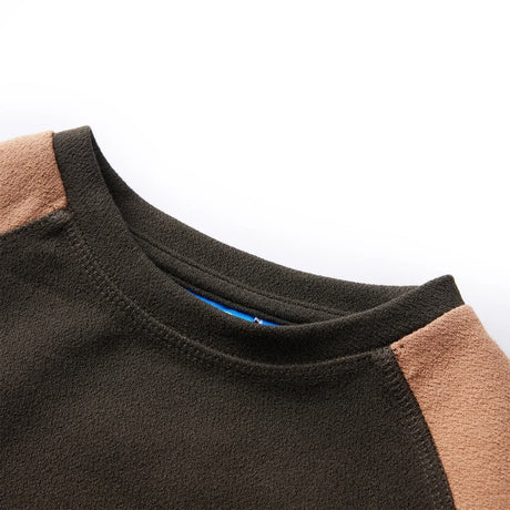 Vidaxl Kinderpullover 140 dunkles Khaki und Kamel