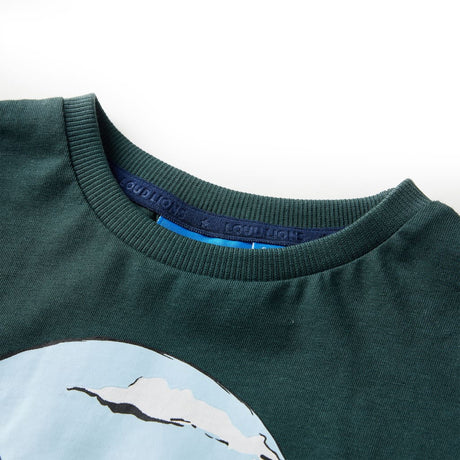VidaXL Kindershirt mit langen Ärmeln 92 Dunkelgrün