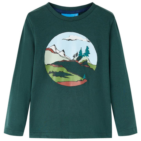 VidaXL Kindershirt mit langen Ärmeln 104 Dunkelgrün