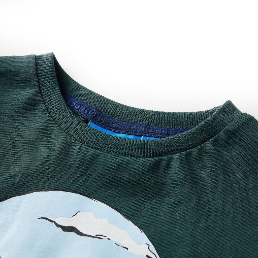 VidaXL Kindershirt mit langen Ärmeln 104 Dunkelgrün