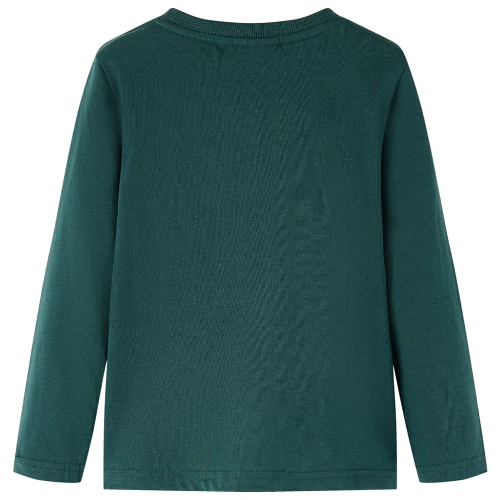 VidaXL Kindershirt mit langen Ärmeln 128 Dunkelgrün