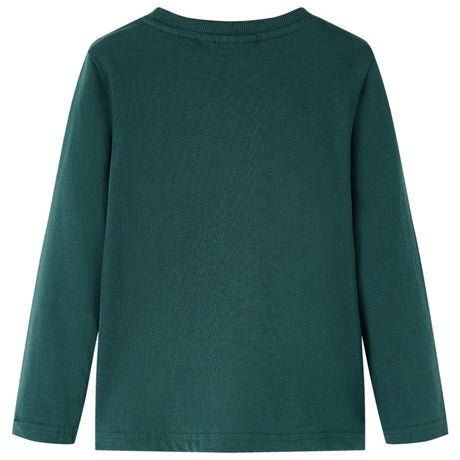 VidaXL Kindershirt mit langen Ärmeln 128 Dunkelgrün
