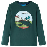 VidaXL Kindershirt mit langen Ärmeln 140 Dunkelgrün