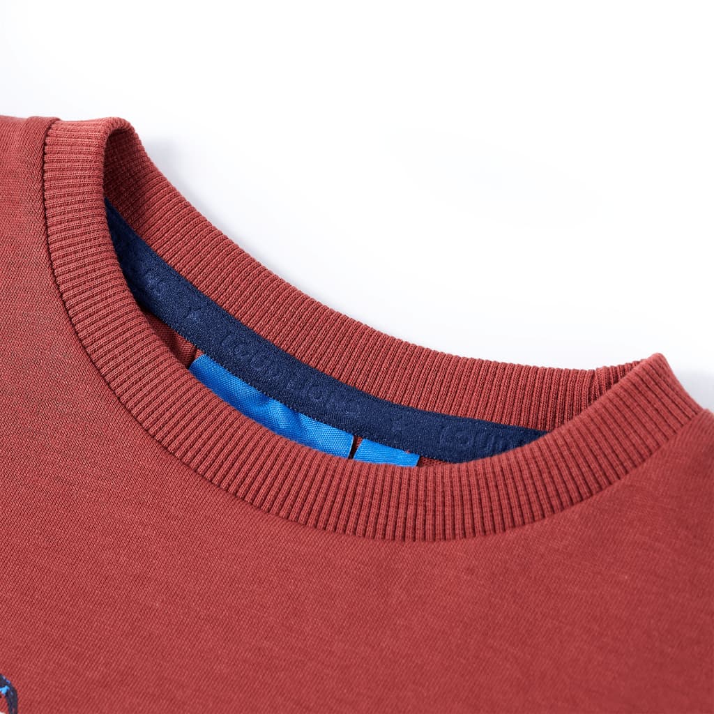 VidaXL Kindershirt mit langen Ärmeln 92 Rotbraun
