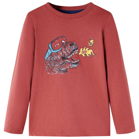 VidaXL Kindershirt mit langen Ärmeln 104 Rotbraun