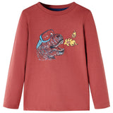 VidaXL Kindershirt mit langen Ärmeln 140 Rotbraun