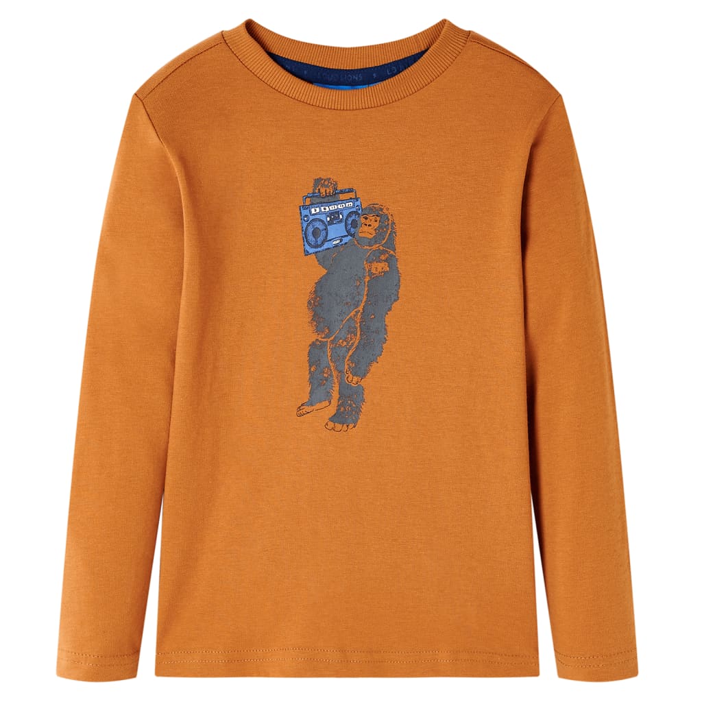 VidaXL Kindershirt mit langen Ärmeln 92 dunkles Ocker