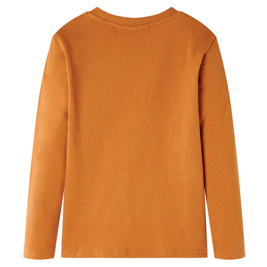 Vidaxl Kindershirt mit langen Ärmeln 92 dunkles Ocker