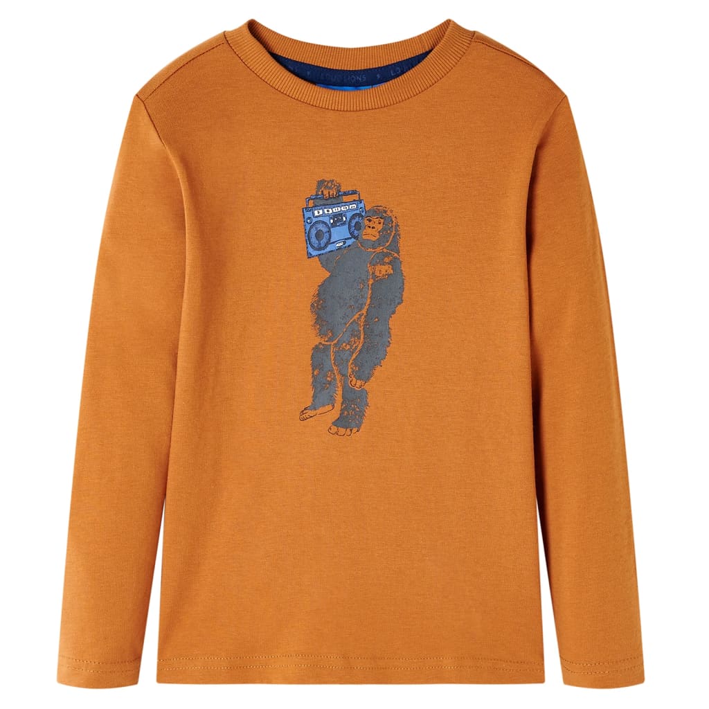 VidaXL Kindershirt mit langen Ärmeln 116 dunkles Ocker