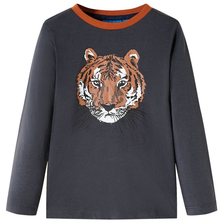 VidaXL Kindershirt mit langen Ärmeln 92 Anthrazit