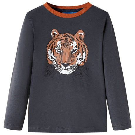 VidaXL Kindershirt mit langen Ärmeln 128 Anthrazit