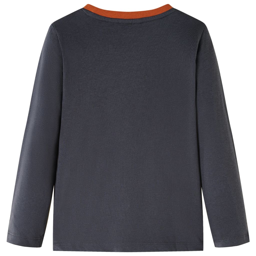 VidaXL Kindershirt mit langen Ärmeln 128 Anthrazit