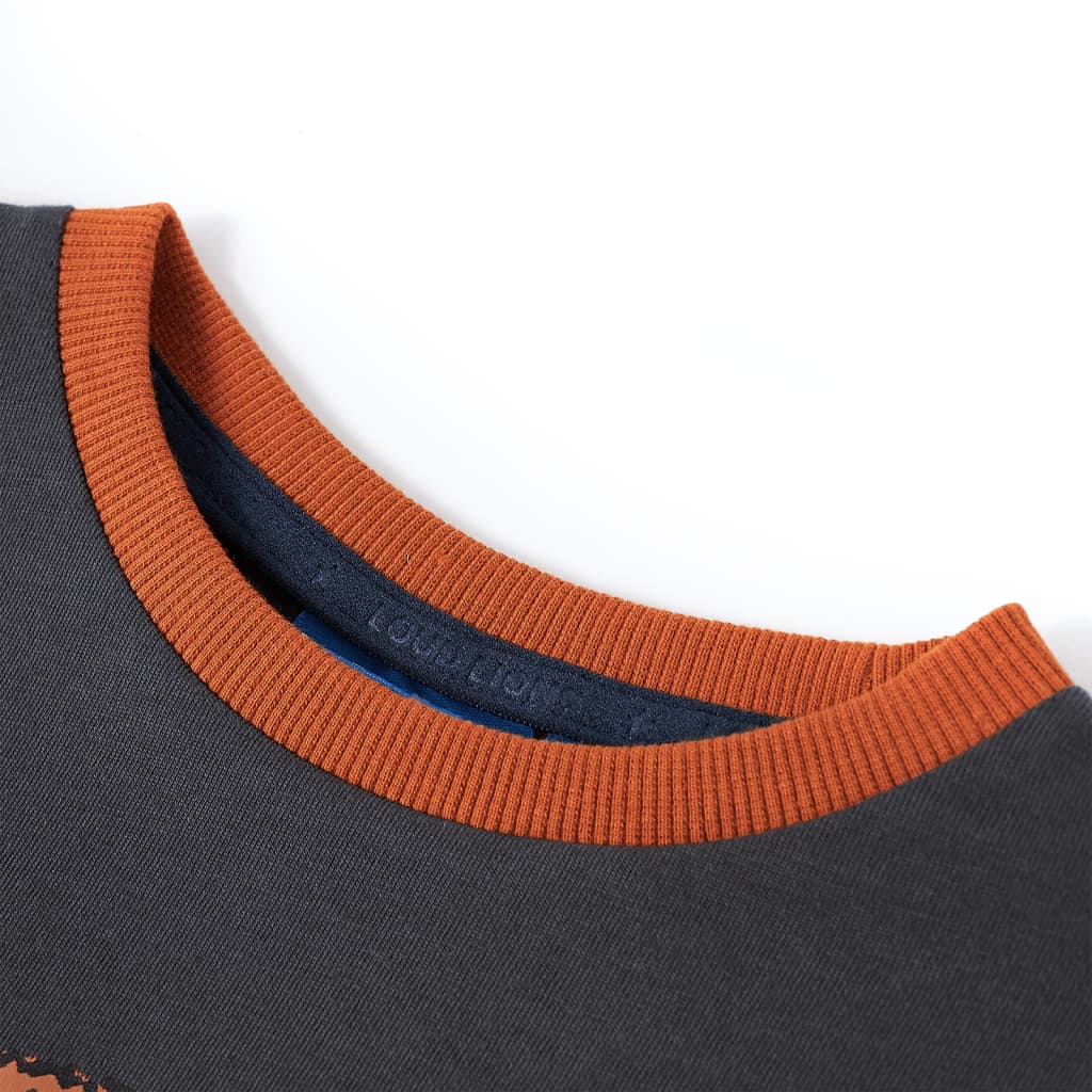 VidaXL Kindershirt mit langen Ärmeln 128 Anthrazit