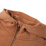 VidaXL Kinderpullover mit Kapuze, halber Reißverschluss 128 Anthrazit-Cognacfarben