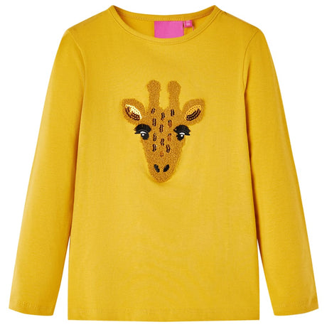 VidaXL Kindershirt mit langen Ärmeln 104 dunkles Ocker