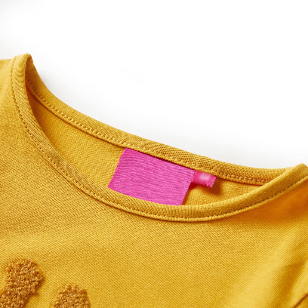 VidaXL Kindershirt mit langen Ärmeln 116 dunkles Ocker