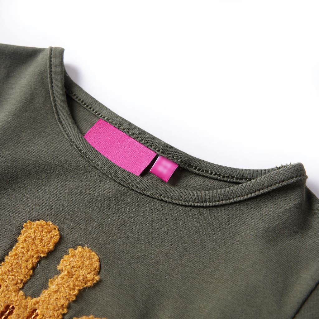 VidaXL Kindershirt mit langen Ärmeln 92 Khaki