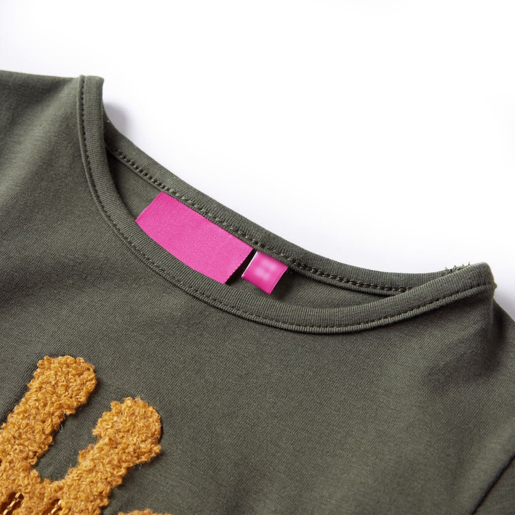 VidaXL Kindershirt mit langen Ärmeln 104 Khaki
