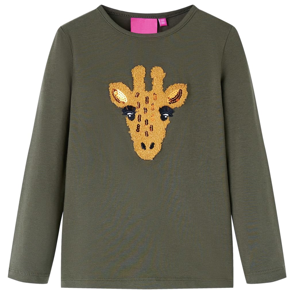 VidaXL Kindershirt mit langen Ärmeln 116 Khaki