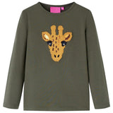 VidaXL Kindershirt mit langen Ärmeln 116 Khaki