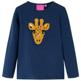 VidaXL Kindershirt mit langen Ärmeln 92 Marineblau