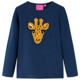 VidaXL Kindershirt mit langen Ärmeln 104 Marineblau