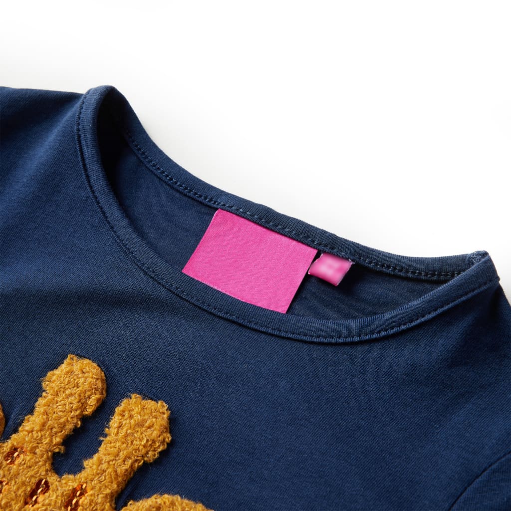 VidaXL Kindershirt mit langen Ärmeln 128 Marineblau