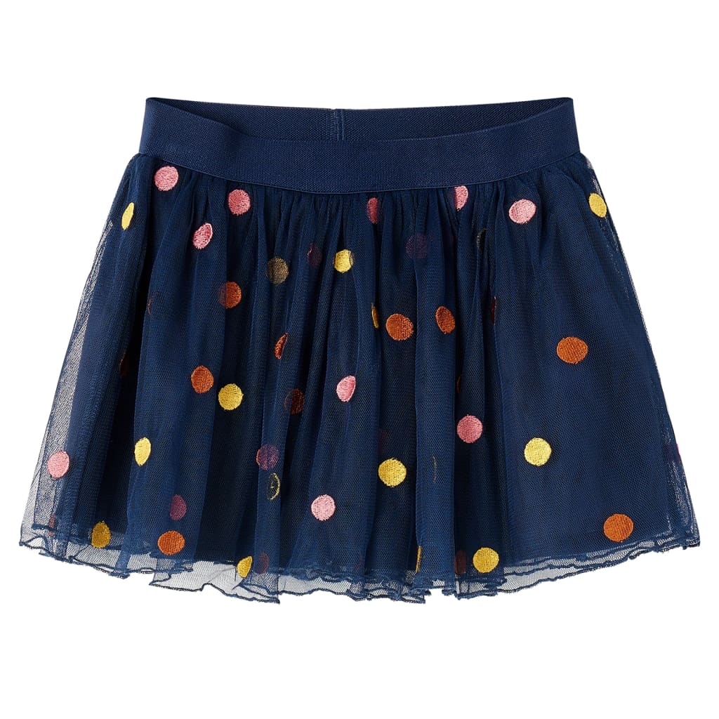 VidaXL Kinderrock mit Tüll und Punkten 128 Marineblau