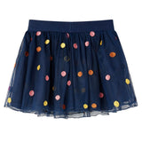 VidaXL Kinderrock mit Tüll und Punkten 128 Marineblau